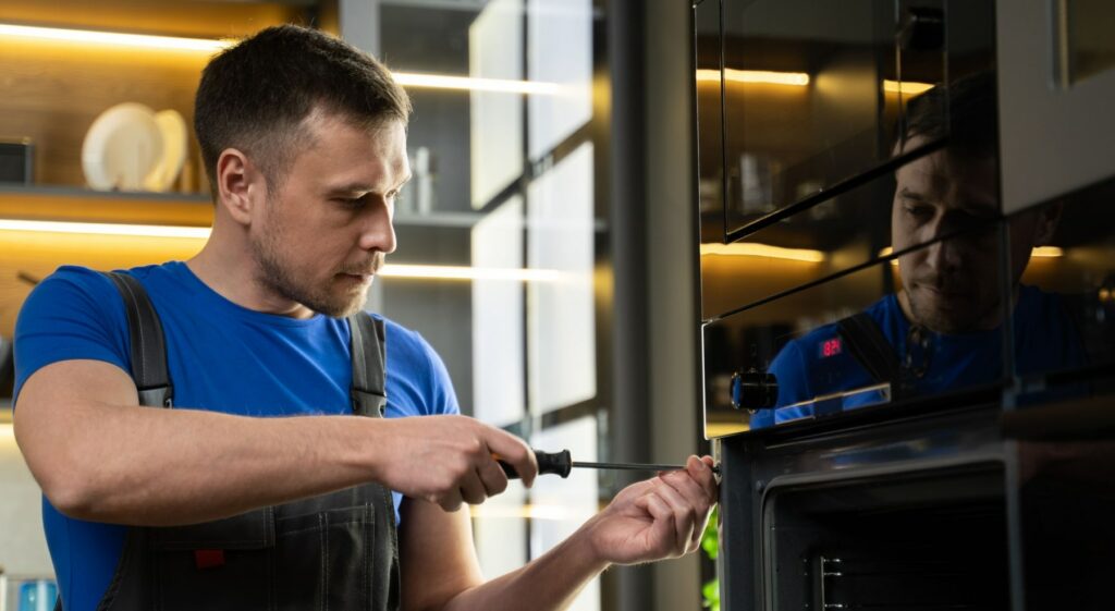 Home repair technician at work